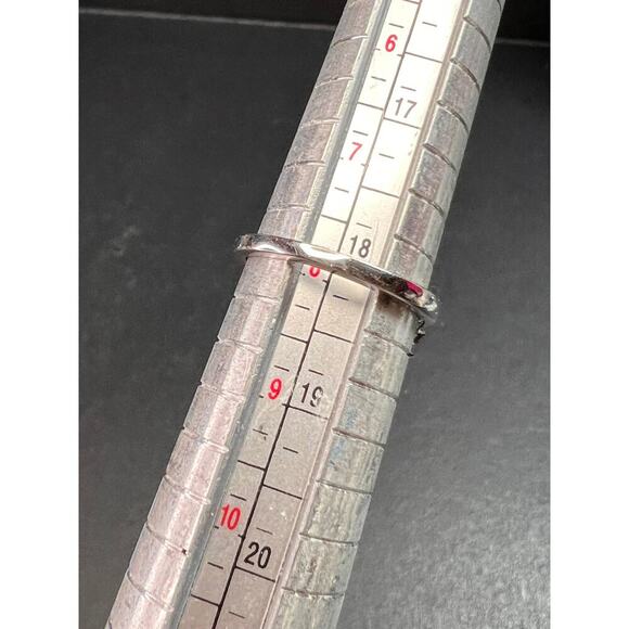 NEW Cherry citrine and Moissanite ring in platinum over sterling silver size 8 - Picture 13 of 14